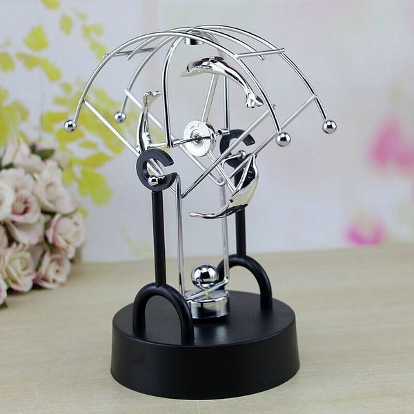 Creative Dolphin Energy Rotating Swing Iron Ornaments Fashion Newton Swing  Y7J9