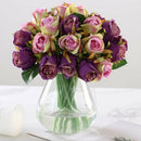 12 Head Artificial Rose Flower Garland Wedding Party Home Table Top Purple