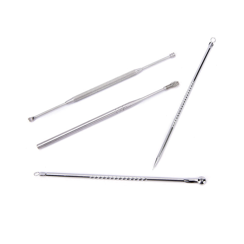 Blackhead Pimple Comedone Acne Extractor Remover Tool+Ear Wax Stick Kit Set T Gw