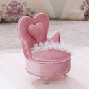 Lace Single Chair Jewelry Box for Women, Compartments Necklace Display Jewelry