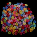 300PCs Mixed Flower Frosted Acrylic Spacer Beads Caps 10mmx7mm