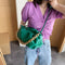 Elegant Women Chain Tote Bag Cloud Shoulder Handbag PU Clutch Purse (Green)