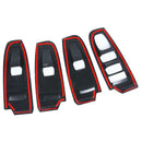 4Pcs ABS Carbon Fiber Interior Door Window Lift Button Switch Panel Cover T