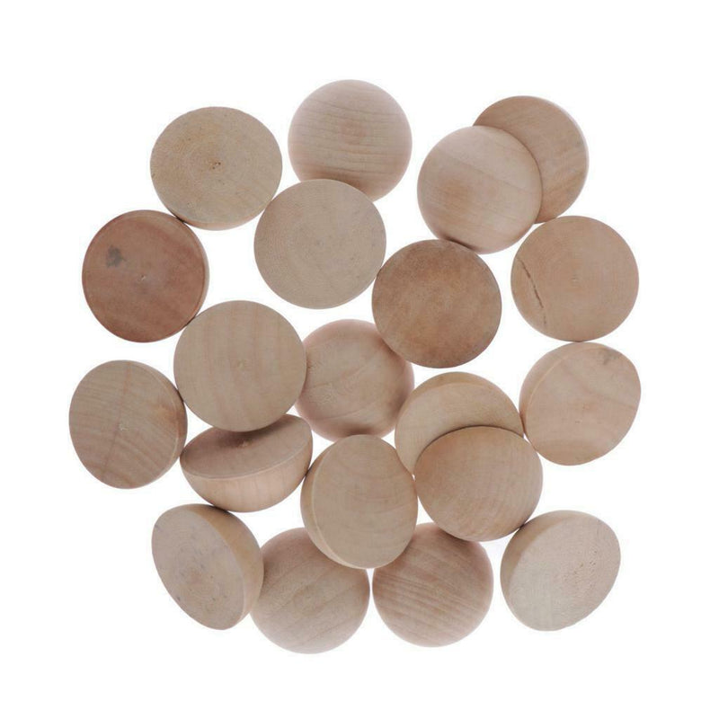 Wood Ball - 20PCS Unfinished Wooden Balls, Mini Half Round Craft Balls for DIY