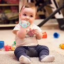 Flower Bracelet Rattle Elastic Silicone Beads Bangles Baby Teether (Green) A