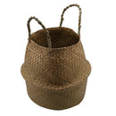 Plant Basket - 38 cm Hand Woven Belly Basket With Handles, Middle Storage L W2A7