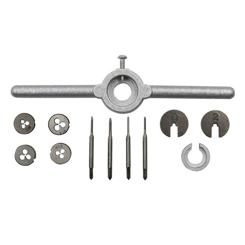 1 Set Mini HSS Metric Taps Dies Wrench Handle Kit M1-M1.6 Screw Thread A4Y7