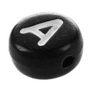 1000 Black Mixed Alphabet/ Letter Rondelle Beads 7mm(1/4 inch) U4C9