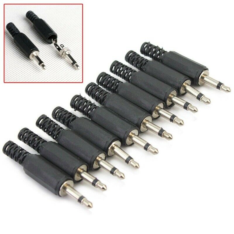 10Pcs 3.5mm 1/8" Male Mono Jack Plug Audio Solder Connector DIY Supplies wer