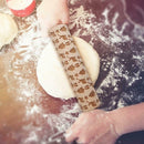 Wooden Snowflake Elk Embossed Rolling Pins Embossing Baking Cookies Biscuit