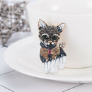 Fashion Crystal Cat Animal Brooch Breastpin Lapel Collar Pin Women Cute Jewelry