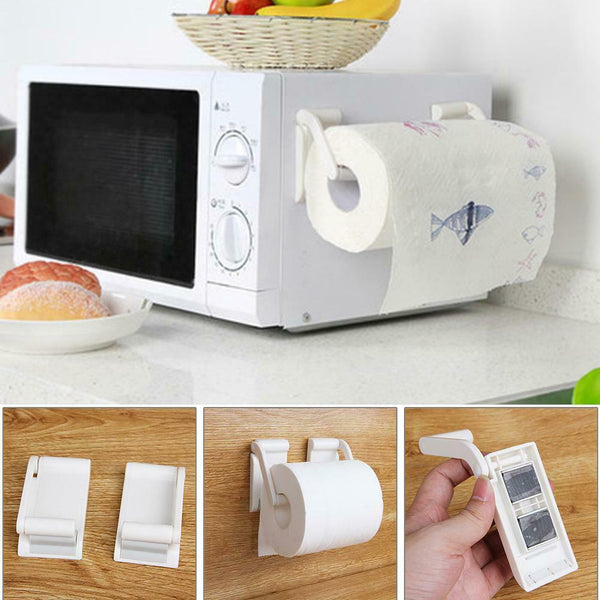 Magnetic Towel Holder Napkin Rack Refrigerator Side Wall Roll Paper Reel Stand