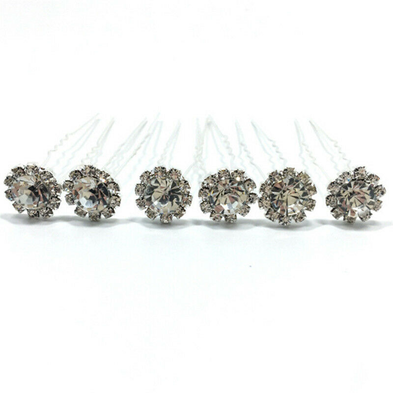 10 Diamante Rhinestones Bridal Wedding Prom Women Hair Pins Clips Fashion J Gn