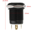 4Pin 12mm 12V Angel Eye LED Light Metal Push Button Momentary Switch Waterproof