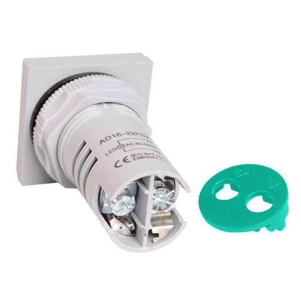 AC 60-500V Digital Voltmeter LED Indicator Lamp Square Signal Light (Green)