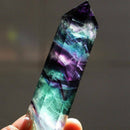 50g 50-60MM Natural Colorful Fluorite Quartz Crystal Wand Point Healing Stone AU
