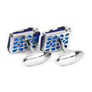 Men Fashion Blue Crystal Cufflink Shirt Suit Cuff Links Wedding Jewelry Gift