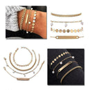 4pcs Fashion Bead Tassel Chain Bracelet Girl Alloy Bracelet Adjustable Vale I4Y3