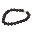 Black Beaded Lava Stone Virgo Zodiac Sign Horoscope Bracelet Metal Constellation