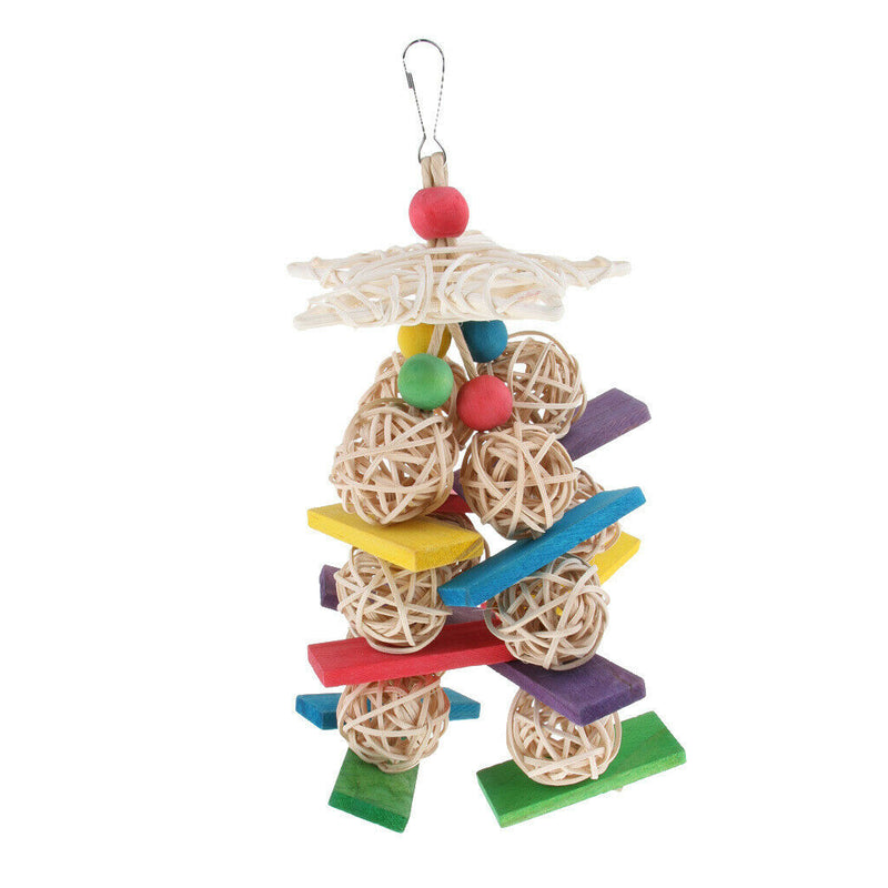 Bird Parrot Chew Rattan Balls Cage Hanging Ornament Meet Pets Various Needs