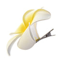 Women Girls Plumeria Flower Foam Hair Clip - White