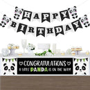 Panda Happy Birthday Felt Banner Bunting Garland for Kids Birthday Party Deco ^