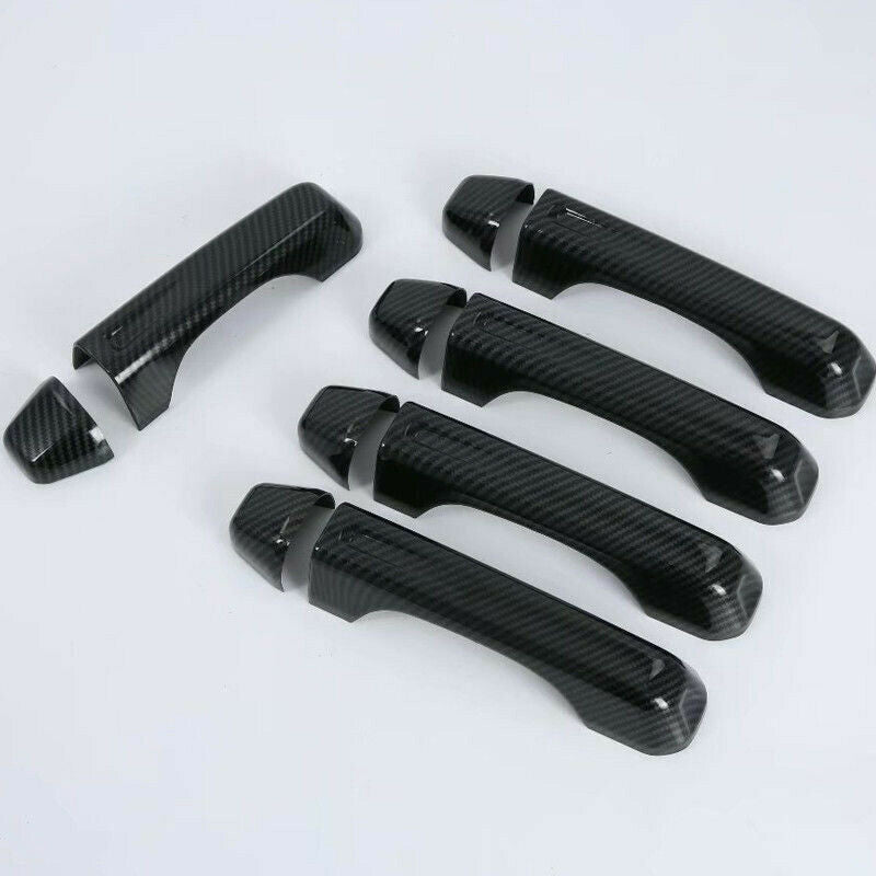 New Carbon Fiber Look Door Handle Cover Trim 10Pcs For Jeep Wrangler Jl 201 W1C1