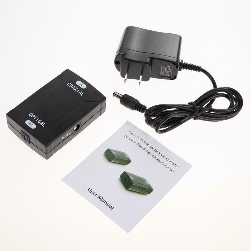 Coax Coaxial RCA to Optical TOSlink SPDIF Digital Audio Converter Adapter