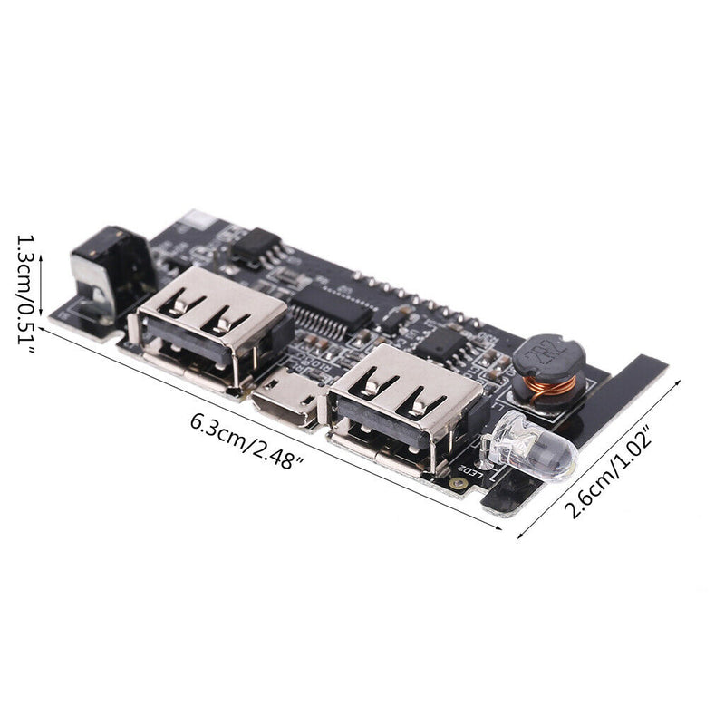 2-USB 5V 2.1A Mobile Power Bank 18650 Battery Charger Board LCD Digital Module