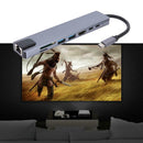 8 in 1 TYPE-C HUB Gigabit LAN Docking Station USB C Adapter for Notebook A