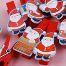 10 Pcs/lot Mini Wooden Paper Clips Photo Pegs Santa Claus Wood Paper CliME