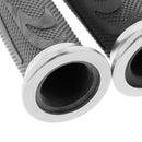 Pair Motorcycle ATV Dirt Bike Handle Bar Hand End Grips Silver135x42x42mm