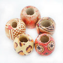 12mm Ethnic Pattern Wood Beads Chinese Silky Tassel Charms Jewelry Findings