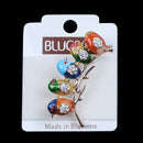 Colorful Enamel Five Birds Brooch With Crystal Rhinestones Collar Clip Dres