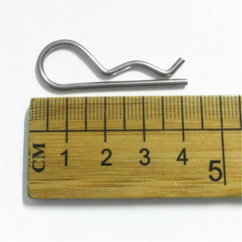 20 Pcs Stainless Steel R Hitch Pin 2x42mm & 1.8x37mm