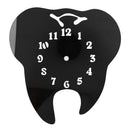 Creative Teeth Acrylic Mirror Wall Clock Home Decoration Wall Clock-Black R2A5