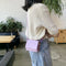 Leather Women Messenger Bag Mini Square Shoulder Satchel Handbags (Purple)