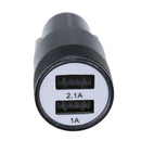 Metal Dual USB 2.1A Car Cigarette Lighter Adapter Charger(Black) A