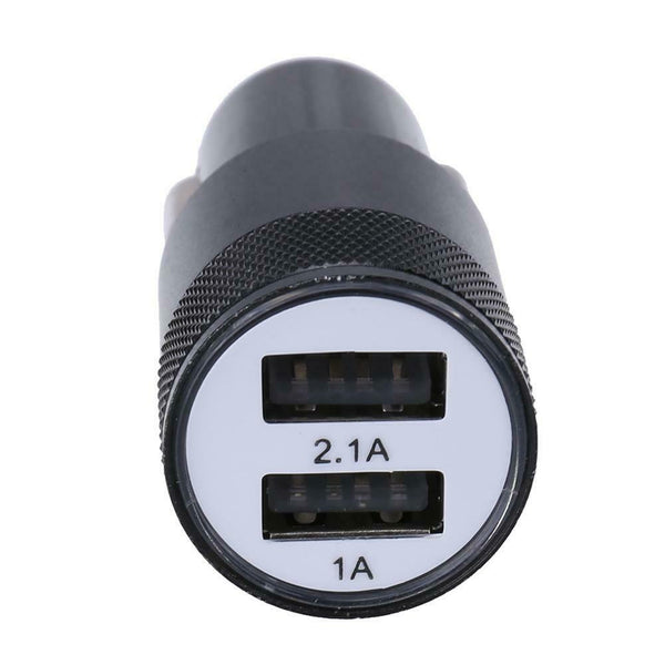Metal Dual USB 2.1A Car Cigarette Lighter Adapter Charger(Black) A#S