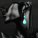 5X(Retro Simple Drops Natural Stone Turquoise Earrings Featured Texture St F5E2)