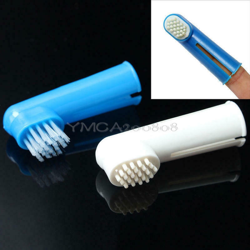 2X Finger Toothbrush Pet Dog Cat Oral Dental Cleaning Helps Reduce Plaque Brush