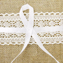 Rustic Wedding Hessian Burlap Satin Bow Ring Bearer Pillow Cushion 8"x8"