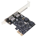 USB 3.0 to PCI-E X1 Expansion Card Dual Ports External Adapter for Windows