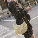 Tassels Beach Messenger Handbag Women Girl Crochet Straw Shoulder Bag/Beige