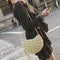 Tassels Beach Messenger Handbag Women Girl Crochet Straw Shoulder Bag/Beige