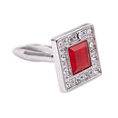 Mens Red Square Cufflinks Wedding Party