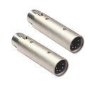 Metal 3Pin Female XLR Socket to 5Pin XLR Male DMX Audio Plug Adapter Connector