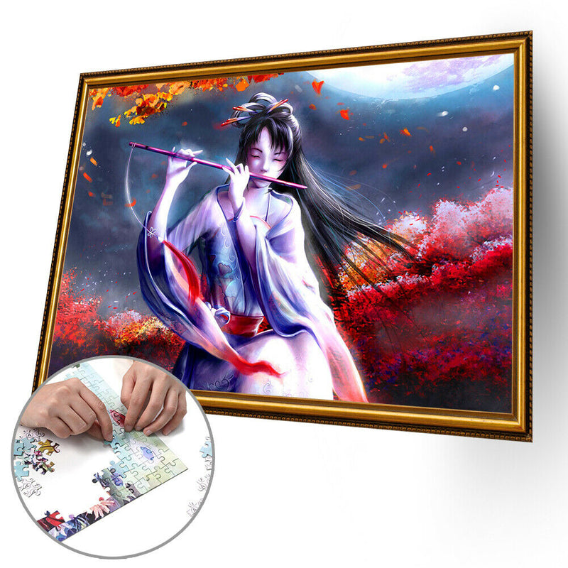 1000pcs DIY Woman Playing Flute Jigsaw Puzzle Toys Room Decoration Picture