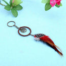 Handmade Feather Creative Mini Natural Feather Dream Catcher  Keychain Ring