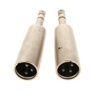 Lovoski 2 Pieces 6.35mm Mono Male Plug to 3 Pin XLR Male Audio Connectors